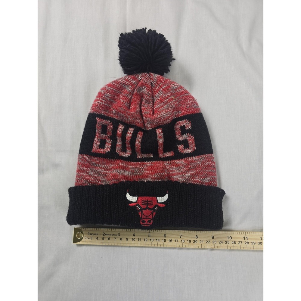 Chicago Bulls Hat Knit Beanie Mens One Size Red NBA Basketball Mitchell Ness